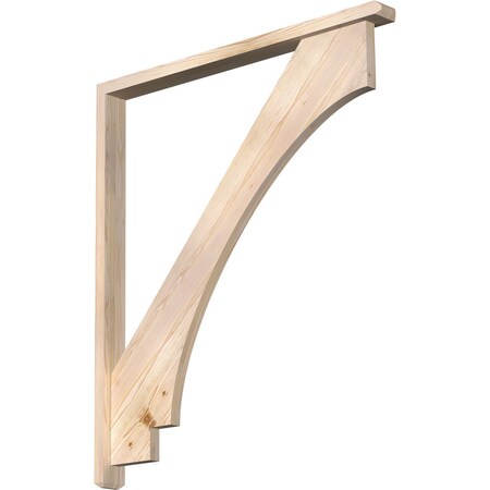 Ekena Millwork Imperial Craftsman Smooth Bracket w/ Offset Brace, Douglas Fir, 3 1/2"W x 42"D x 48"H BKT0402X42X48IMP04SDF